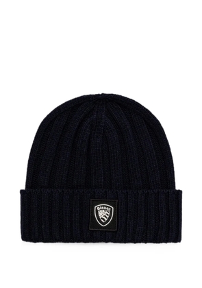 Blauer logo-patch beanie hat - Blue