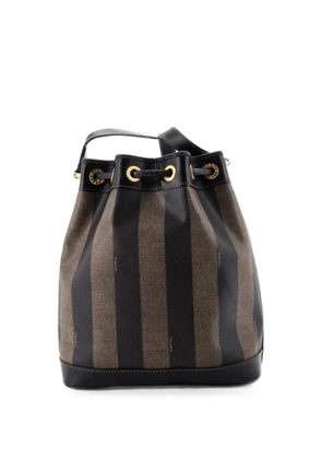 Fendi Pre-Owned Vintage Pequin Coated Canvas Large bucket bag - Brown