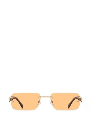 DSQUARED2 logo-plaque rectangle-frame sunglasses - Orange