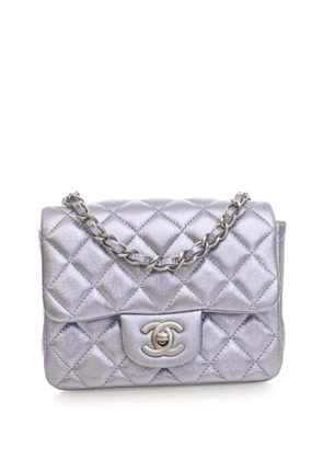 CHANEL Pre-Owned 2010-2011 Mini Square Classic Metallic Calfskin Single Flap crossbody bag - Purple