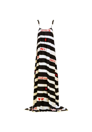 alessandro enriquez striped heart-print maxi dress - Black