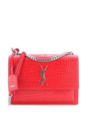 Saint Laurent Pre-Owned Sunset Crocodile Embossed Leather Medium crossbody bag - Red