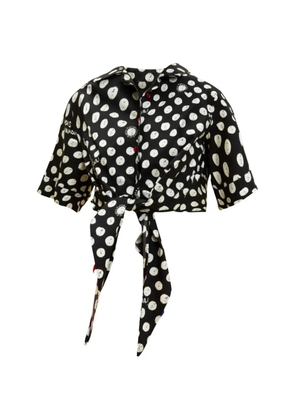 alessandro enriquez polka-dot tie-waist shirt - Black