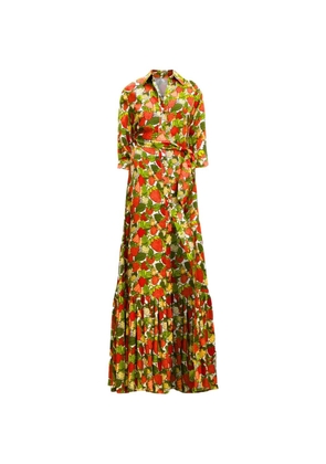 alessandro enriquez strawberry-print tiered maxi dress