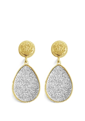 HZMER JEWELLERY Shakti teardrop-pendant earrings - Gold