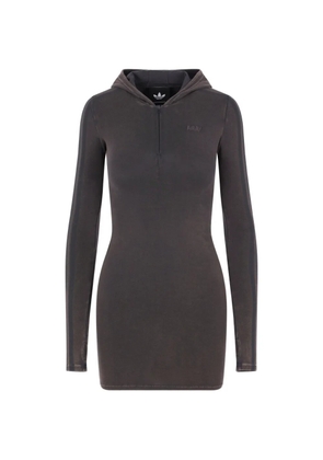 adidas x AVAVAV logo-embroidered hooded mini dress - Grey