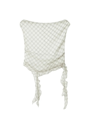 b+ab check-pattern ruffled top - Neutrals
