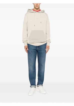 BOSS logo-embroidered drawstring hoodie - Neutrals