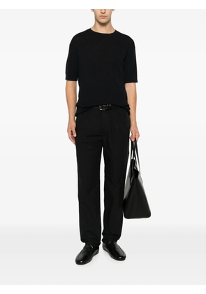 Emporio Armani waffle-knit short-sleeve sweater - Blue
