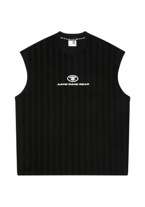 AAPE BY *A BATHING APE® Moonface logo-patch panelled tank top - Black