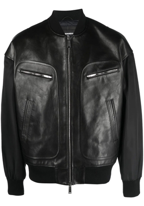DSQUARED2 logo-patch panelled bomber jacket - Black