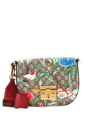 Gucci Pre-Owned Padlock Saddle Tian Print GG Coated Canvas Medium shoulder bag - Brown