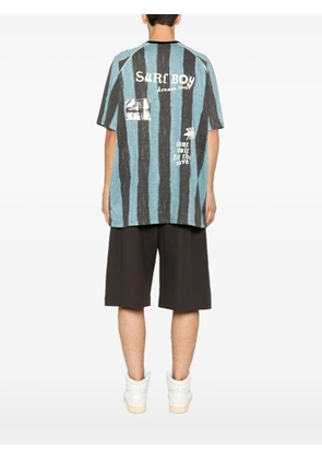 Palm Angels striped graphic-print T-shirt - Blue