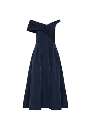 Rebecca Vallance pleated off-shoulder midi dress - Blue