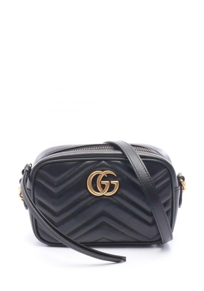 Gucci Pre-Owned 2016-2026 Mini GG Marmont Matelasse Leather crossbody bag - Black