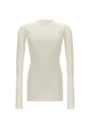 Rick Owens Tower Rib LS T raw-cut T-shirt - Neutrals