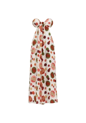 Adriana Degreas strapless slit midi dress - White
