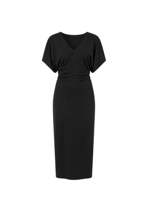 Drykorn Pamanti v-neck ruched midi dress - Black