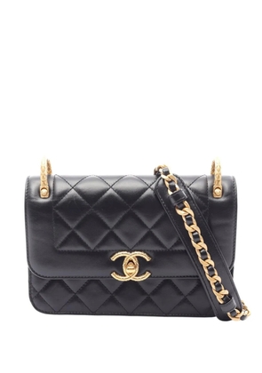 CHANEL Pre-Owned 2021-2026 CC Quilted Lambskin Single Flap crossbody bag - Black