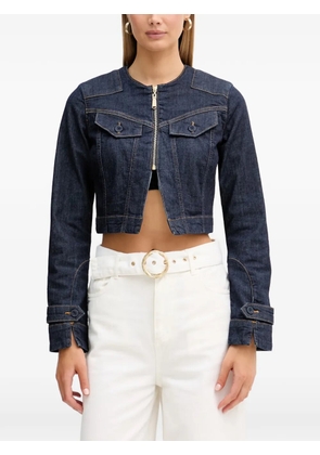 Blugirl zip-up cropped denim jacket - Blue