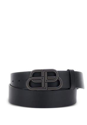 Balenciaga logo-buckle leather belt - Black