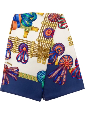 Hermès Pre-Owned 1980-2000 Les Rubans du Cheval Silk Scarf 90 scarves - Blue