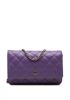 CHANEL Pre-Owned 2021-2026 CC Quilted Caviar Wallet on Chain crossbody bag - Purple