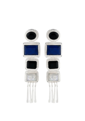 Bohéme Nefertiti gemstone-embellished earrings - Silver