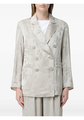 Armani Exchange double-breasted flower-pattern blazer - Neutrals