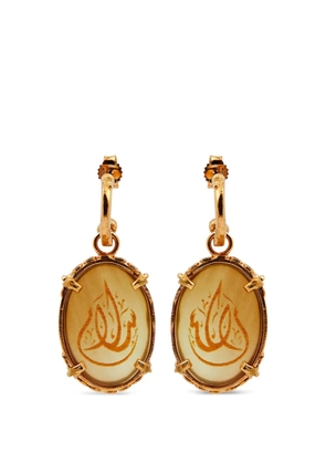 Gem Kingdom Peace engraved earrings - Gold
