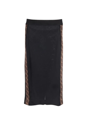 Fendi Pre-Owned 2010 FF-pattern midi skirt - Black