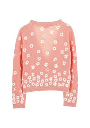 CHANEL Pre-Owned 1986-1988 v-neck cardigan - Pink