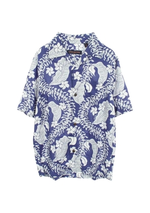 Louis Vuitton Pre-Owned 2010s leaf-print short-sleeved shirt - Blue