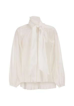 Max Mara pleated neck-bow blouse - White