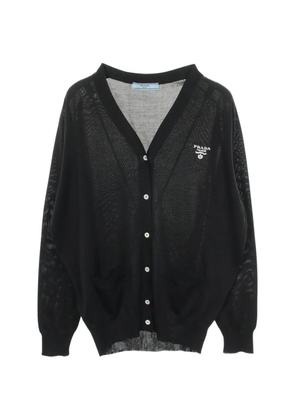 Prada Pre-Owned 2010s logo-embroidered cardigan - Black