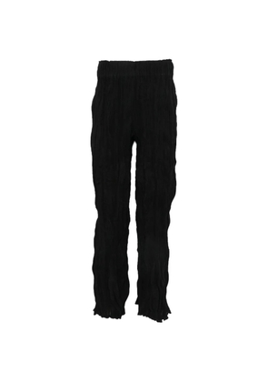 Gongdid Design crinkled straight-leg trousers - Black