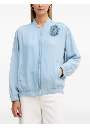 Blugirl floral-appliqué denim jacket - Blue