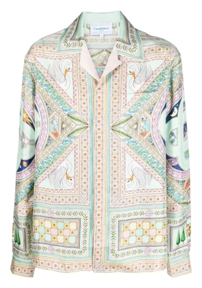 Casablanca Le Labyrinthe-print silk shirt - Neutrals