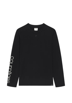 Courrèges logo-print long-sleeved T-shirt - Black
