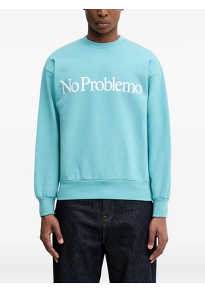 NO PROBLEMO No Problemo logo-print long sleeve sweater - Blue