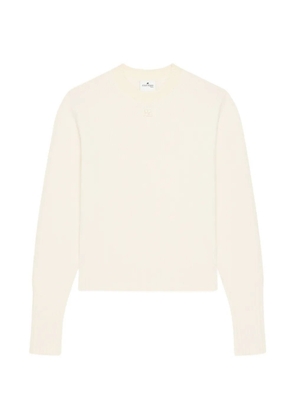 Courrèges logo-patch ribbed-trim sweater - Neutrals