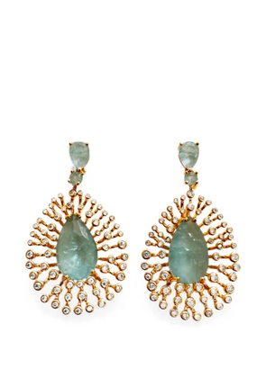 HZMER JEWELLERY Blue Mirage drop earrings - Gold