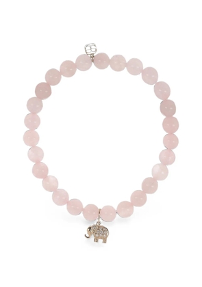 Sydney Evan rose quartz elephant charm bracelet - Pink