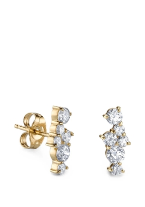 Sydney Evan diamond cocktail bar earrings - Gold