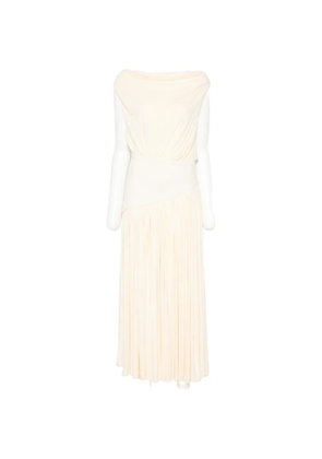 Abadia Gwen pleated midi dress - Neutrals