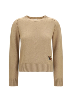 Burberry logo-patch round-neck sweater - Neutrals