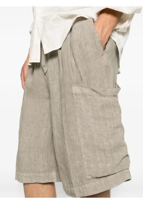InLinum pleated-detailing shorts - Grey