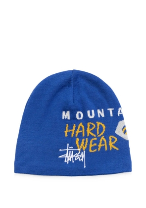 Stüssy Caelum logo-intarsia hat - Blue