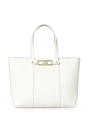 Armani Exchange logo-plaque tote bag - White