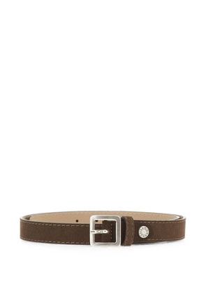 GIANNI CHIARINI calf suede buckle-fastening belt - Brown